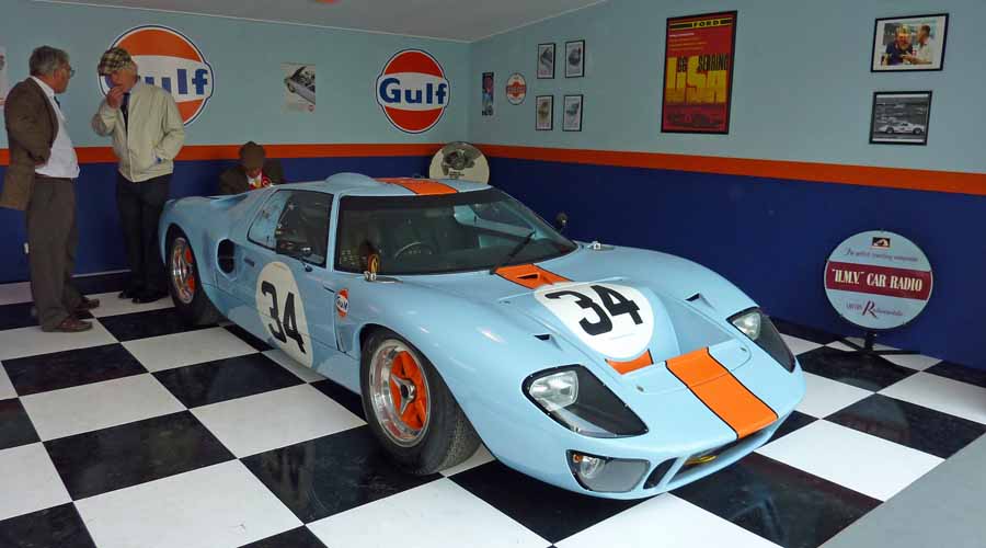 This stunning Gulf liveried Ford GT40 is just one of the amazing cars on display in the paddock at the Goodwood Revival